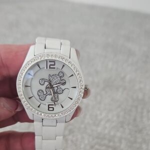 Disney White and Silver Watch with Mickey Design